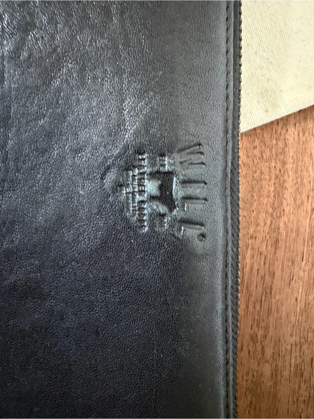 Will Leather Goods Black Zip Wristlet Wallet